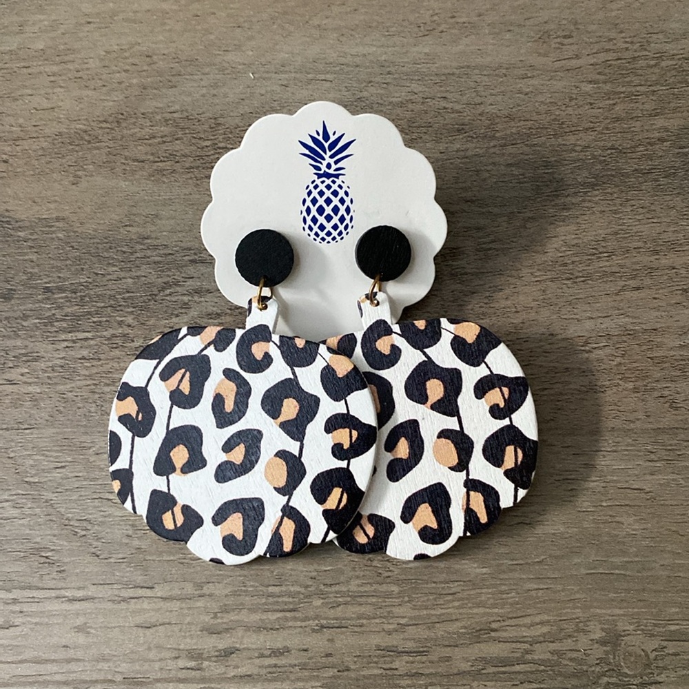 Prep Obsessed Leopard Print Pumpkin Earrings